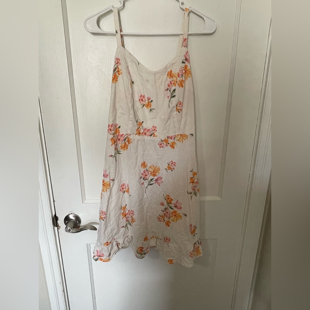 Old navy off white floral print dress with cami straps.